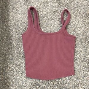 Tilly's Pink Ribbed Crop Tank Top Sleeveless